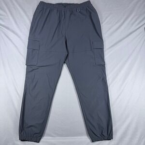 All in Motion Mens L Black Recycled Poly Cargo Jogger Pants Stretch Activewear